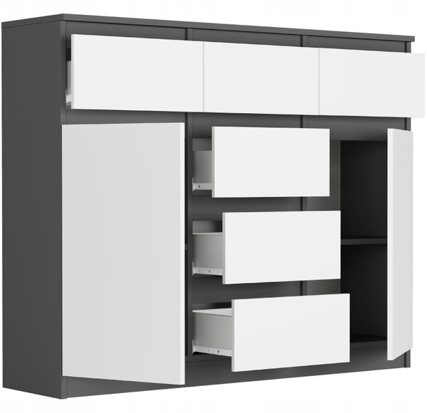 Comodă Raunia (antracit + alb). Promo -21%. 1151538
