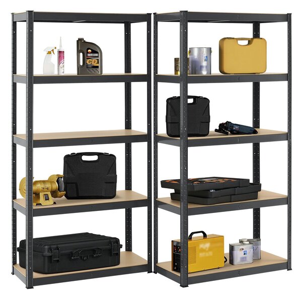 Juskys Set 2 rafturi - 180x90x40cm - gri
