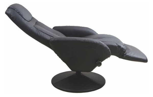 Fotoliu recliner Houston 492, Negru, Piele ecologică, 84x74x80cm, 19.3 kg