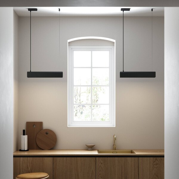 DFTP by Nordlux Beau 50 lampă suspendată, negru, lungime cm, Negru, Camera de zi / sufragerie, Metal, Design