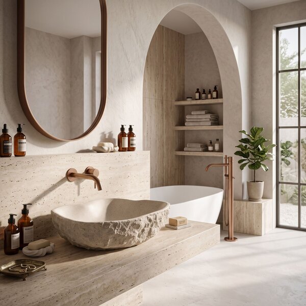 Lavoar pe blat Isla Warm Beige