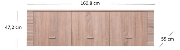 Suprastructură pentru dulap de haine Gwenn 3D (Stejar sonoma). Promo -6%. 1052937