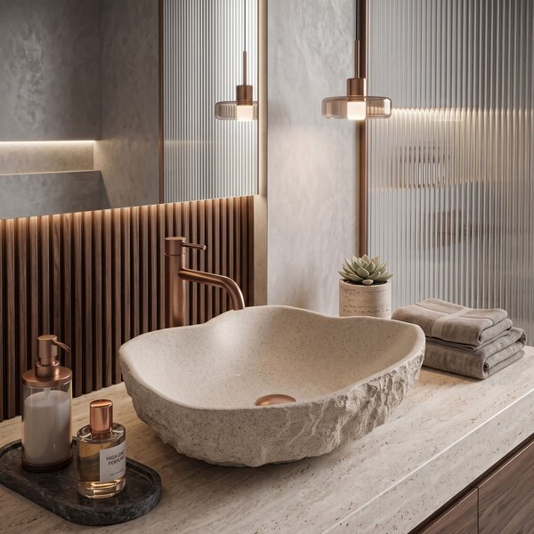 Lavoar pe blat Isla Warm Beige