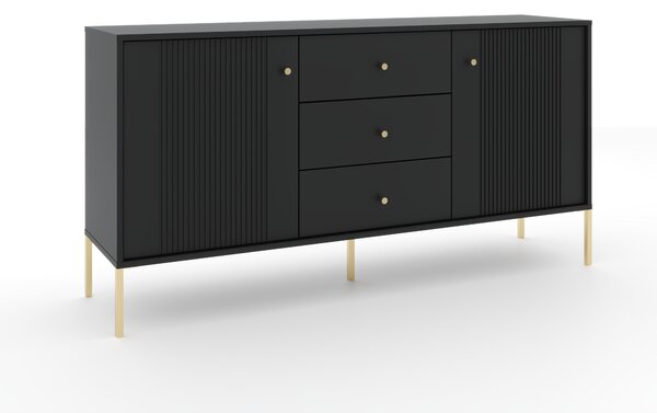 Comodă Isae 2D3S (negru + auriu). 1154784
