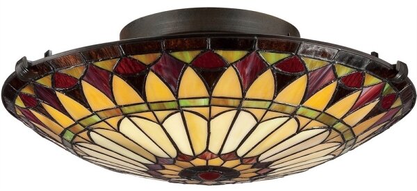 Elstead QZ-WEST-END-F - Plafonieră Tiffany WEST 2xE27/75W/230V