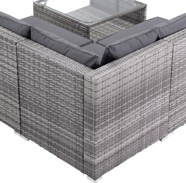 Deuba Set ratan de gradina XXL - perne gri/antracit