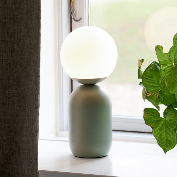 Nordlux Lampă de masă Notti din metal și sticlă, verde, Verde, Camera de zi / sufragerie, Metal, Scandinavă