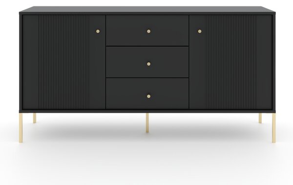 Comodă Isae 2D3S (negru + auriu). 1154784