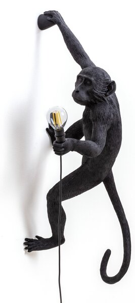 SELETTI Monkey Lamp lampă decorativă de perete dreapta negru, Negru, Plastic, Design