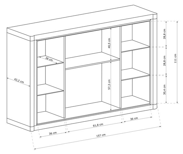 Vitrină Douglas 07 (cu iluminat LED) (Stejar sonoma). 1055558