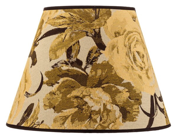 Duolla Abajur Sofia Înălțime 25 cm, model floral galben, Bej, Țesătură / Textil