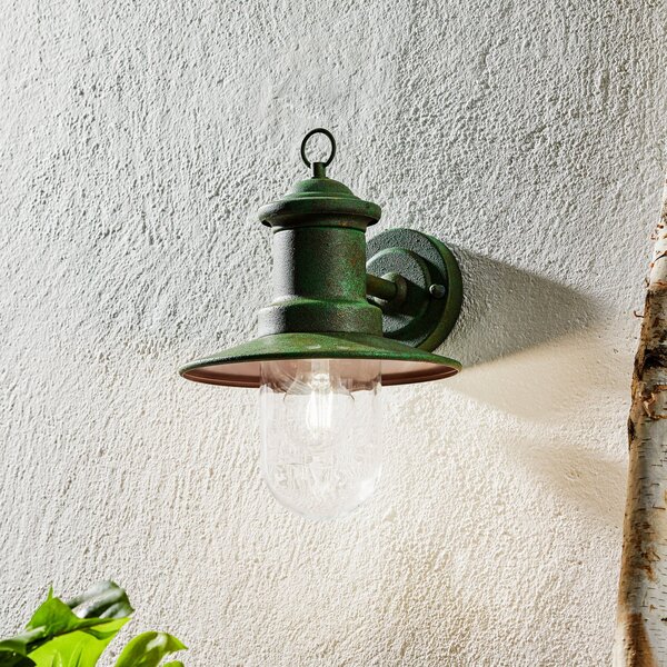 ORION Aplică de exterior Leonie retro verde, reglabil, Verde, Metal, Vintage