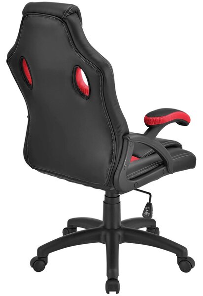 Juskys Scaun de birou Montreal - negru/rosu