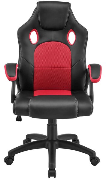 Juskys Scaun de birou Montreal - negru/rosu