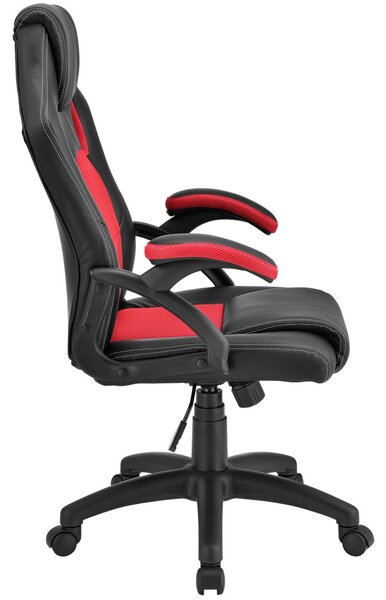 Juskys Scaun de birou Montreal - negru/rosu