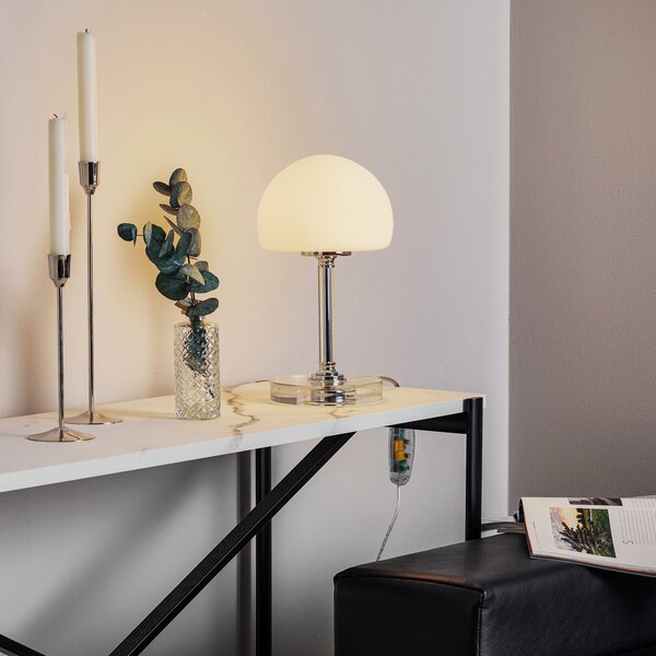 Steinhauer Lampa de birou cu LED Ancilla, cromată, 30 cm, variator intensitate cu, reglabil, Metalic, Camera de zi / sufragerie, Metal, Modern