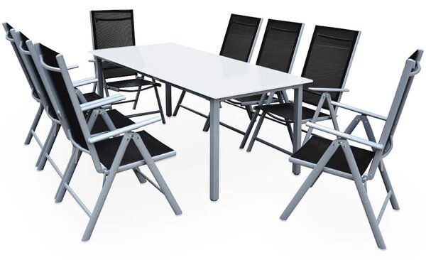 Deuba Set de grădină Bern 1+8 din aluminiu - argintiu