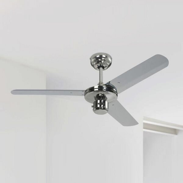 Westinghouse Ventilator de tavan Industrial, cromat, silențios, 122 cm, Gri, Metal, Modern