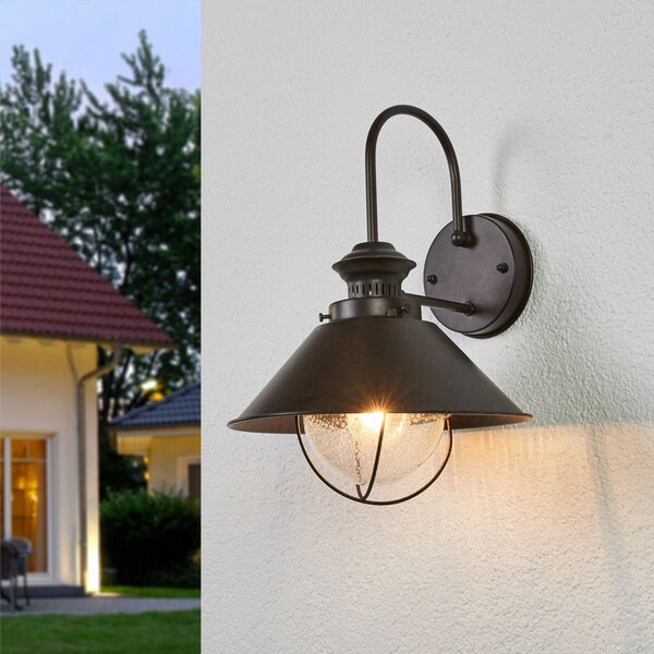 FARO BARCELONA Aplică de exterior Nautica Ø 26 cm, Maro / Rugină, Metal