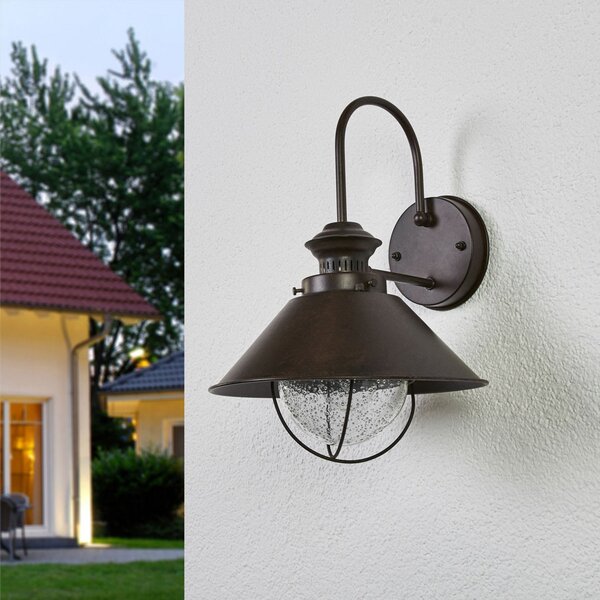 FARO BARCELONA Aplică de exterior Nautica Ø 26 cm, Maro / Rugină, Metal