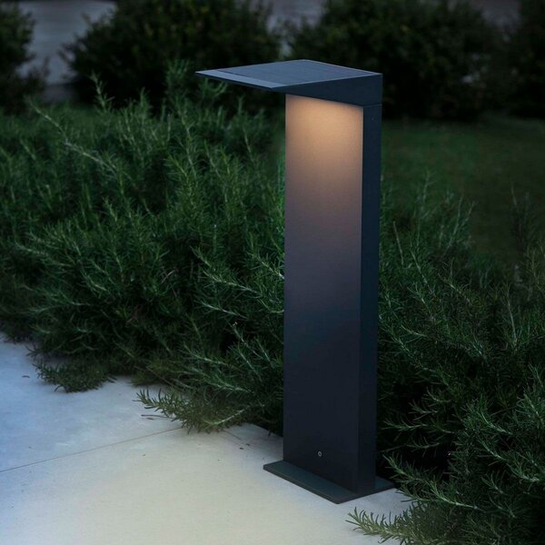 FARO BARCELONA Lumină solară LED Soleil, antracit, metal, IP54, senzor, Negru, Aluminiu, Modern, Lumini solare