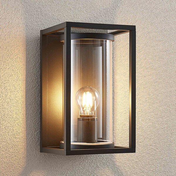 Lucande Aplică de exterior Brienne, 30 cm, antracit, metal, reglabil, Gri, Metal, Modern