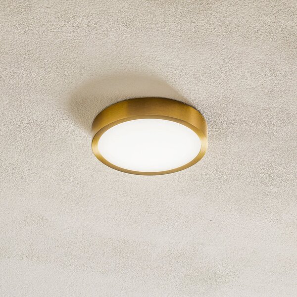 ORION Plafonieră Bully LED cu aspect patinat, Ø 14 cm, Auriu / Alamă, Camera de zi / sufragerie, Metal, Modern