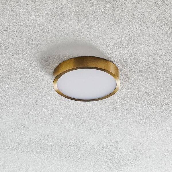 ORION Plafonieră Bully LED cu aspect patinat, Ø 14 cm, Auriu / Alamă, Camera de zi / sufragerie, Metal, Modern