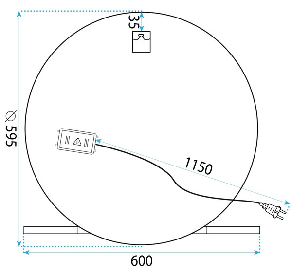 Oglindă LED 60cm 102