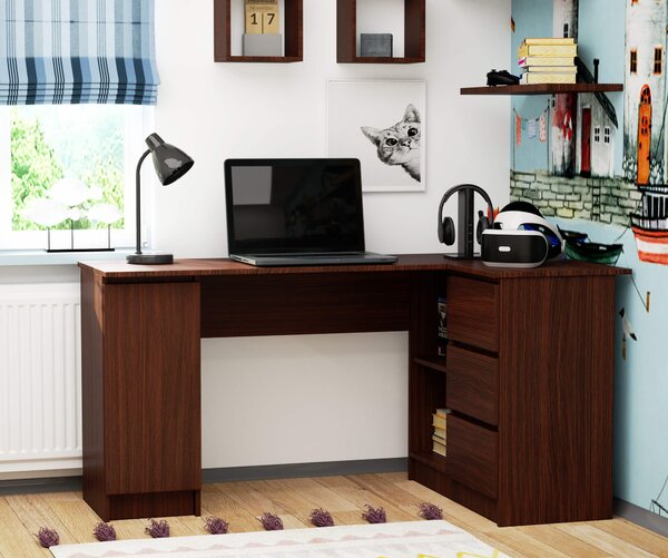 Masă PC de colț Bevin (wenge) (D). Promo -14%. 1068960