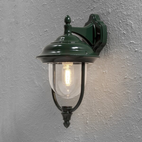 Konstsmide Aplică de exterior Parma, felinar suspendat, verde, reglabil, Verde, Metal, Casă de țară / Rustic
