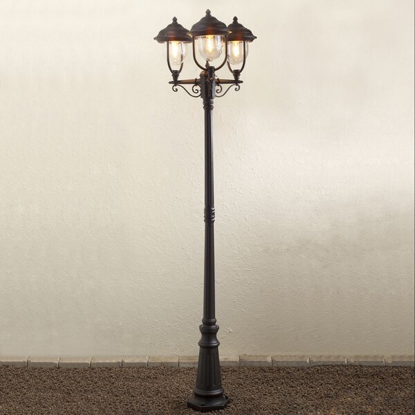 Konstsmide Lampadar Parma 3 fluxuri, negru, reglabil, Negru, Metal, Casă de țară / Rustic