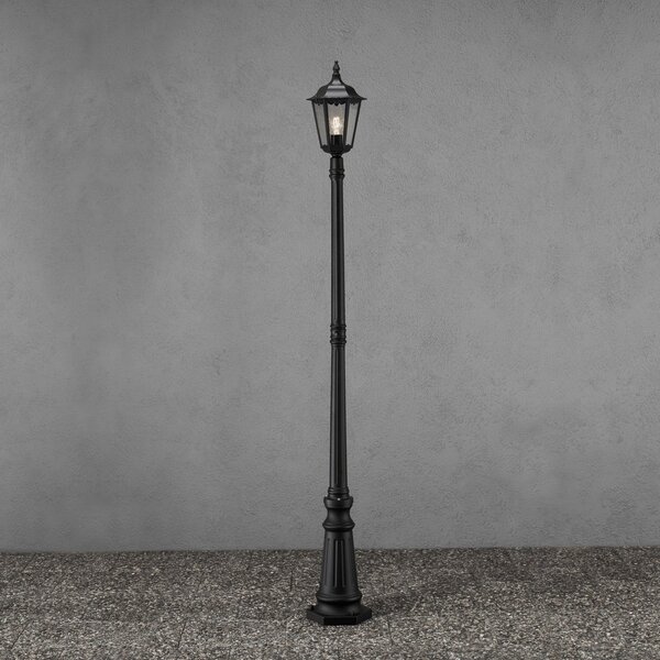 Konstsmide Lampadar Firenze, 1 flux, negru, Negru, Sticlă, Casă de țară / Rustic