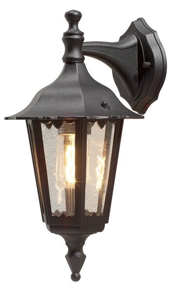 Konstsmide Aplică de exterior Firenze, negru, soclu inferior, 36 cm, Negru, Metal, Casă de țară / Rustic