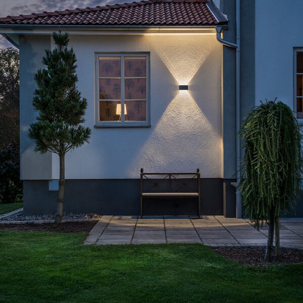 Konstsmide Aplică LED de exterior, antracit, 6 fluxuri, Negru, Metal, Modern