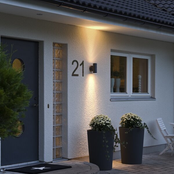 Konstsmide Aplică de exterior New Modena 2 becuri negru, reglabil, Negru, Metal, Modern