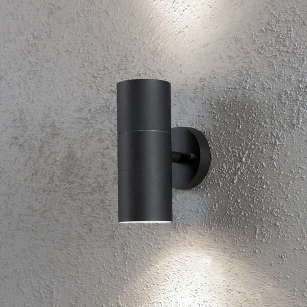 Konstsmide Aplică de exterior New Modena 2 becuri negru, reglabil, Negru, Metal, Modern