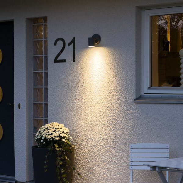 Konstsmide Aplică de exterior New Modena 1 flux negru, Negru, Metal, Modern