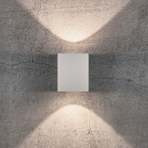 Nordlux Aplică LED de exterior Canto Kubi 2, 10 cm, alb, Alb, Metal, Modern