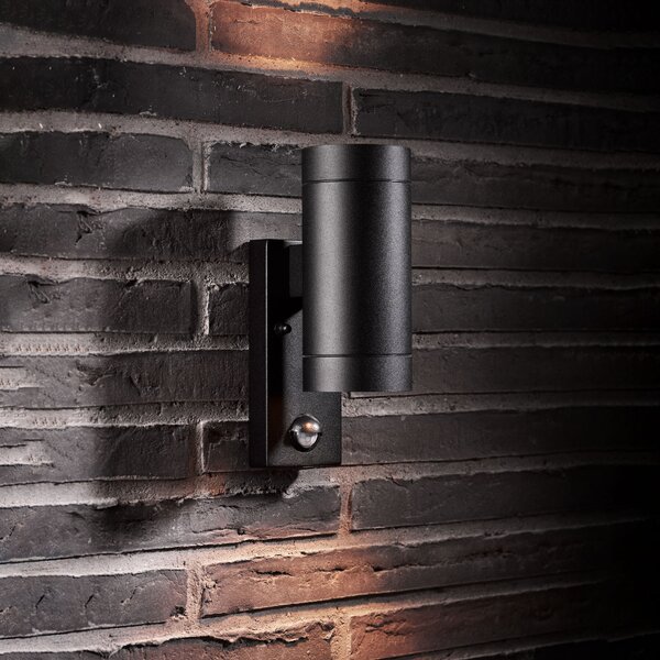 Nordlux Aplică de exterior Tin Maxi Double senzor, negru, Negru, Metal, Modern
