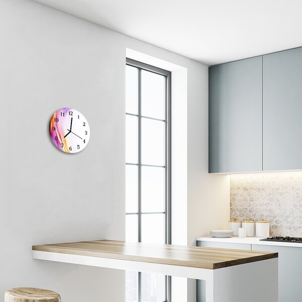 Ceas de perete din sticla rotund Rezumat Art Multi-colorat