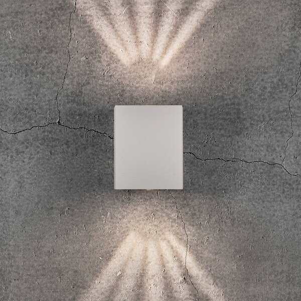 Nordlux Aplică LED de exterior Canto Kubi 2, 10 cm, alb, Alb, Metal, Modern