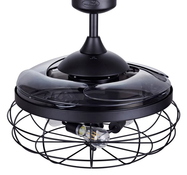 Beacon Lighting ventilator de tavan Fanaway Industri negru silențios, Gri, Camera de zi / sufragerie, Plastic, Design industrial