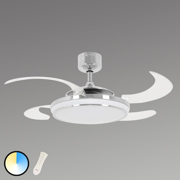 Beacon Lighting Ventilator de tavan LED Fanaway Evo 1, silențios, 121 cm, reglabil, Transparent, Camera de zi / sufragerie, Plastic, Design