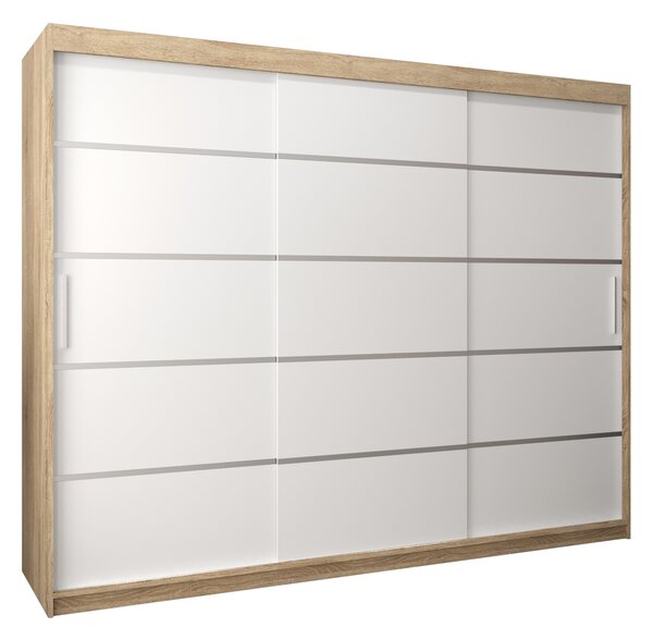 Dulap de haine 250 cm Verika 1 250 (stejar artisan + alb). 1063740