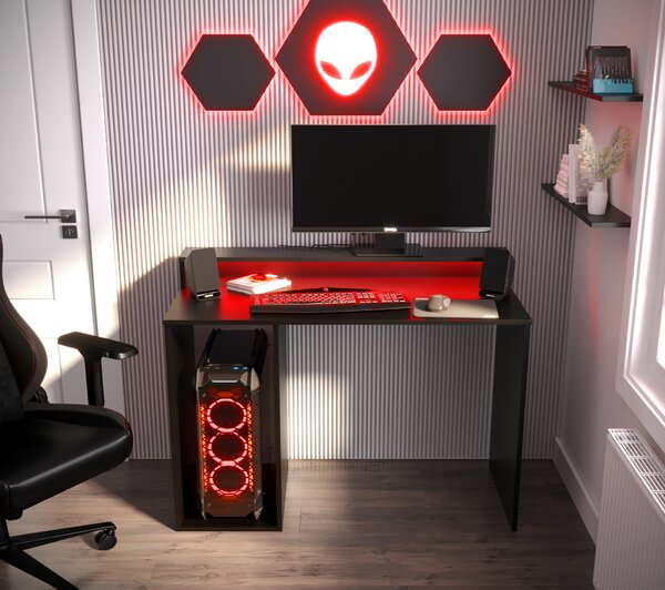 Masă PC pentru gaming Garrick 2 (negru) (cu iluminat LED RGB). 1064135
