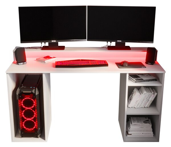 Masă PC pentru gaming Garrick 1 (biely) (cu iluminat LED RGB). 1064133