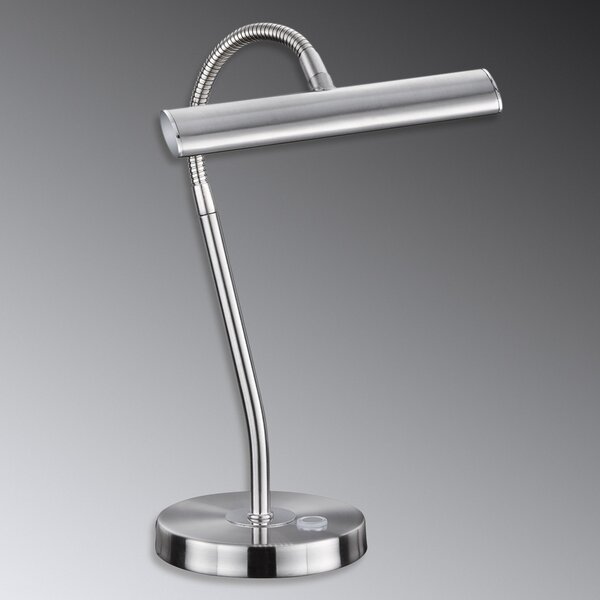 Trio Lighting Curtis - lampă de masă cu LED, nichel mat, reglabil, Gri, Studiu / Birou, Metal, Modern