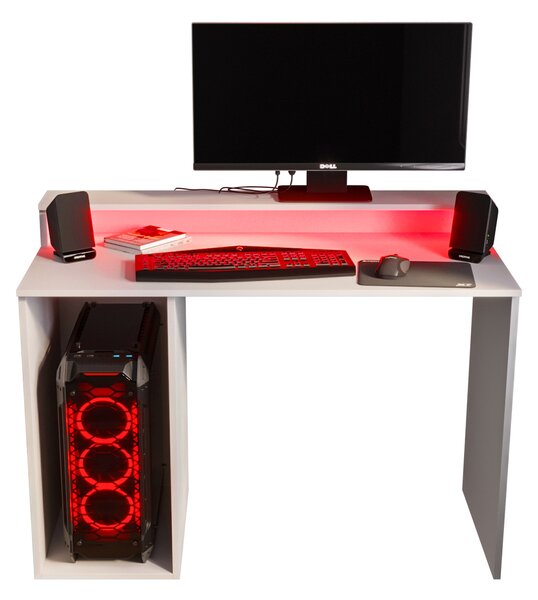 Masă PC pentru gaming Garrick 2 (biely) (cu iluminat LED RGB). 1064136