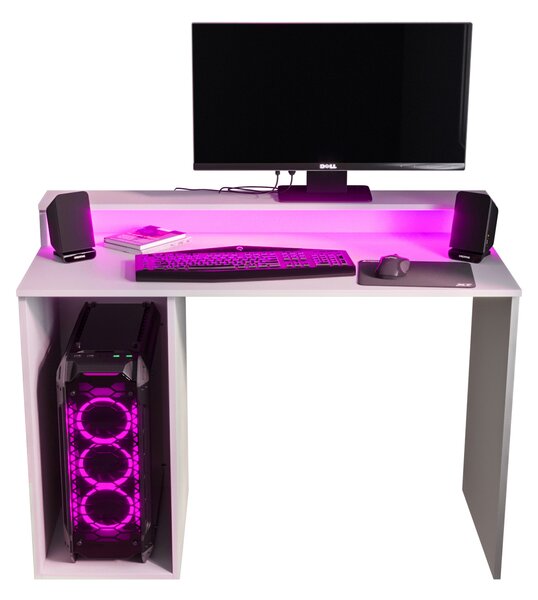 Masă PC pentru gaming Garrick 2 (biely) (cu iluminat LED RGB). 1064136